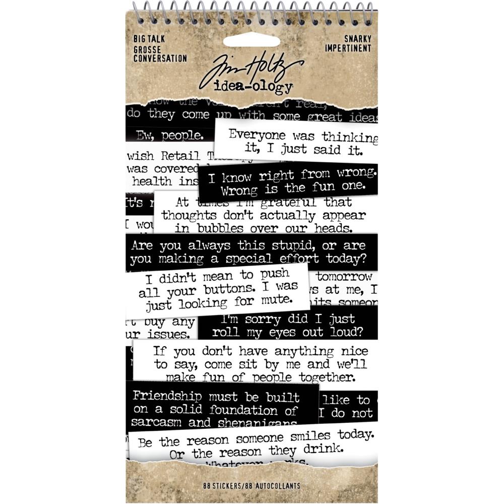 Snarky Spiral Bound Big Talk Sticker Tablet by Tim Holtz - NTS