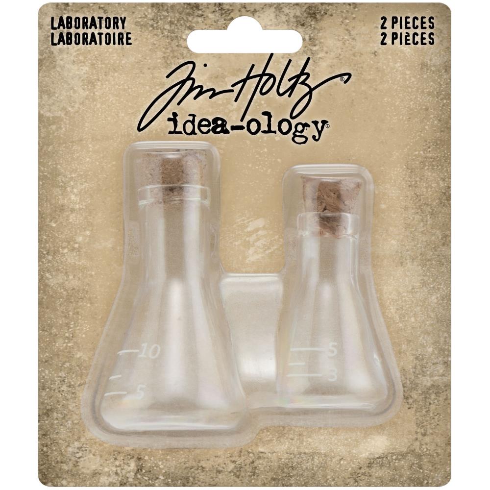 Laboratory Small Corked Glass Flasks by Tim Holtz - NTS