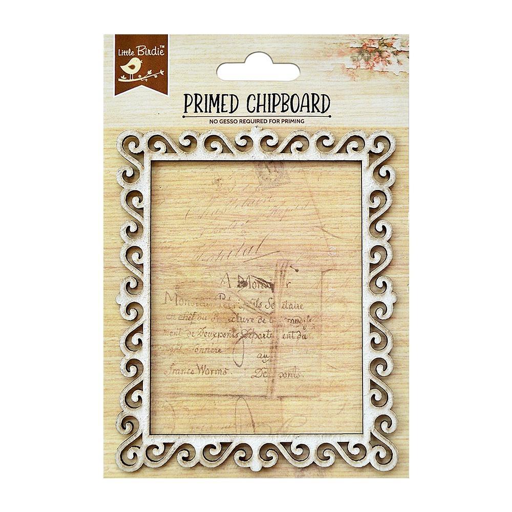 Little Birdie Primed Chipboard - Heart Vine Square - NTS