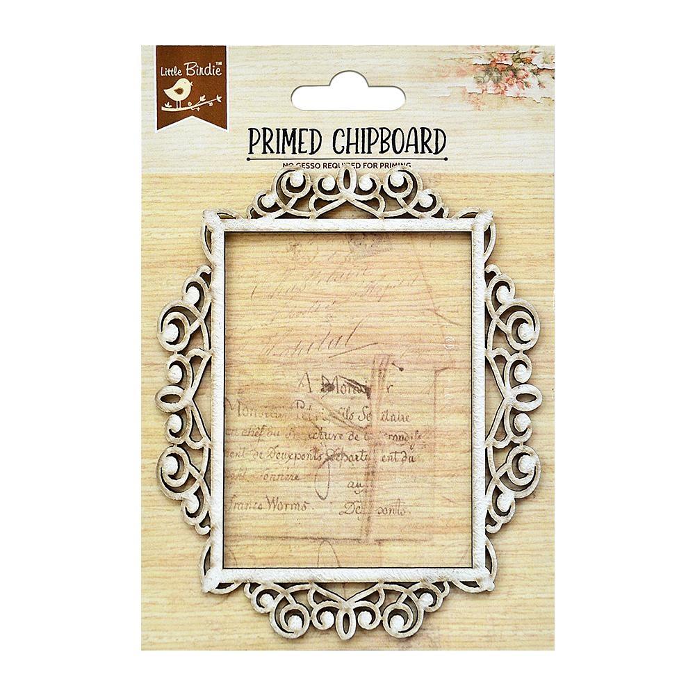Little Birdie Primed Chipboard - Antique Rectangle Frame - NTS
