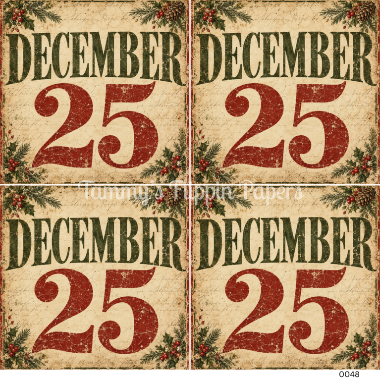 TFP Quad 0048 - Christmas Past Decoupage Paper