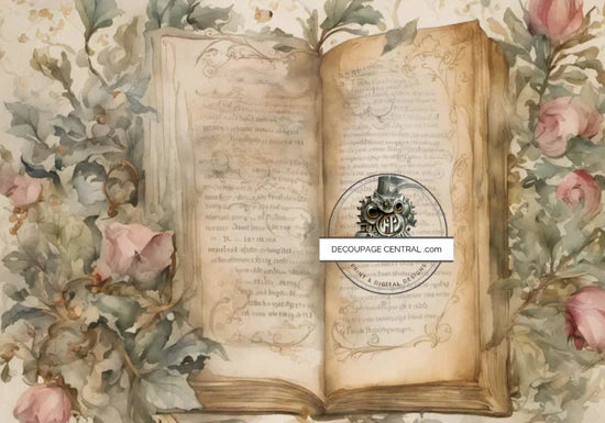 This Old Book Rice Paper (DC180)- Decoupage Central