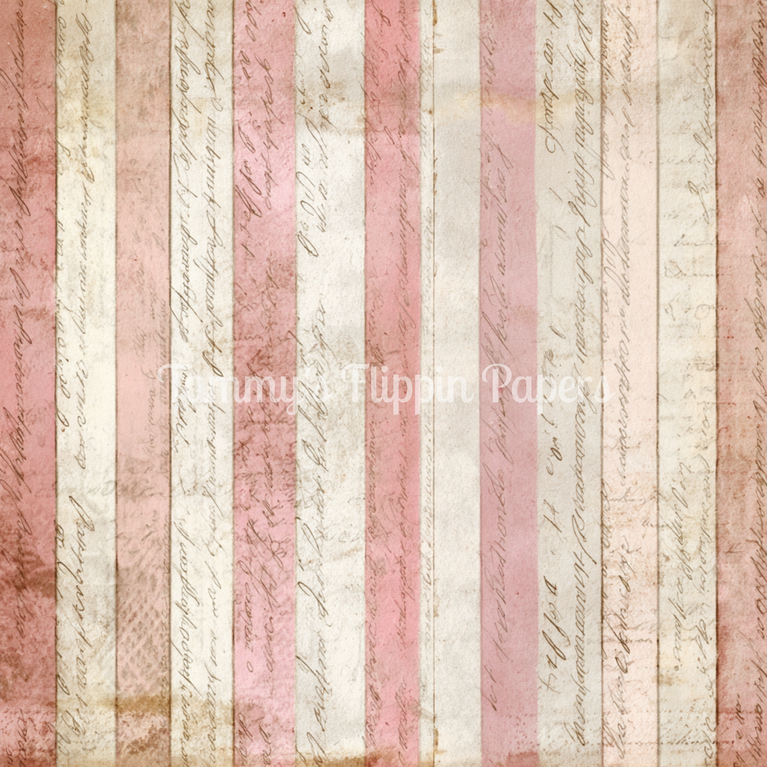 Rosy Stripes & Script Tissue Paper - Flippin Furniture