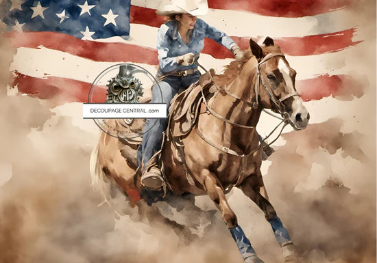 Barrel Racer Rice Paper (DC189) - Decoupage Central