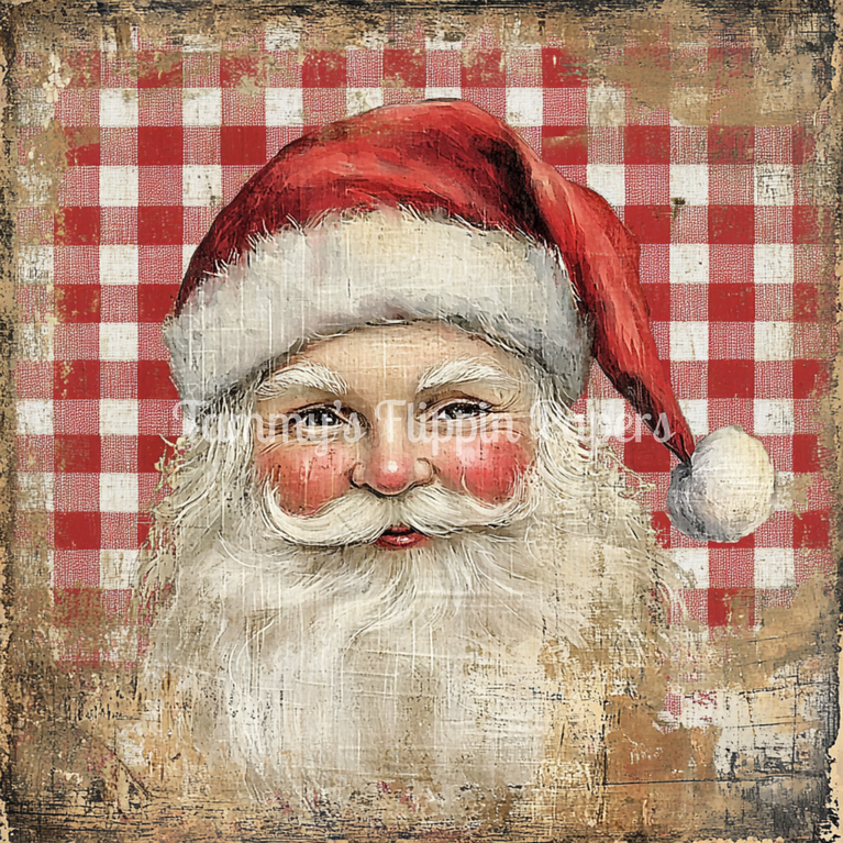 Santa Red Check Tissue Paper - Flippin Furniture