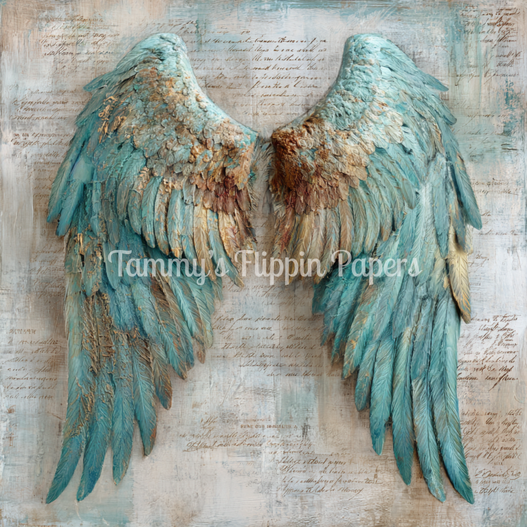 Aged Turquoise Wings Tissue Paper - Flippin Furniture