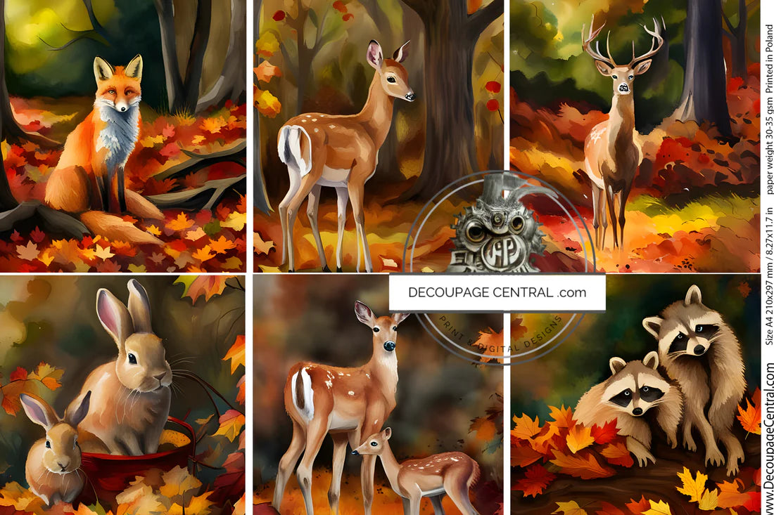 Autumn in the Forest A4 Rice Paper (DC128) - Decoupage Central