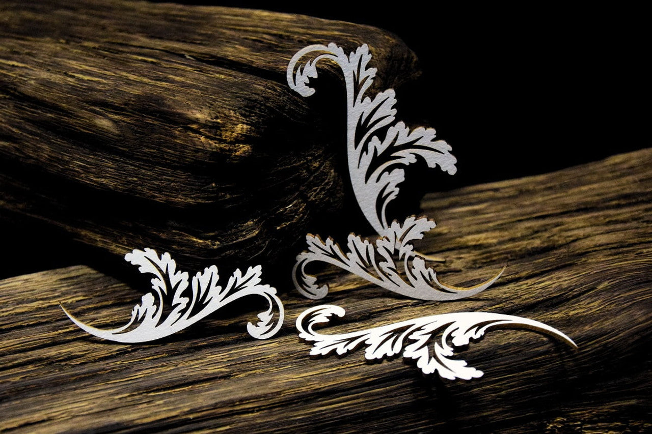 Chipboard Openwork Ornaments with Leaves -  Snipart