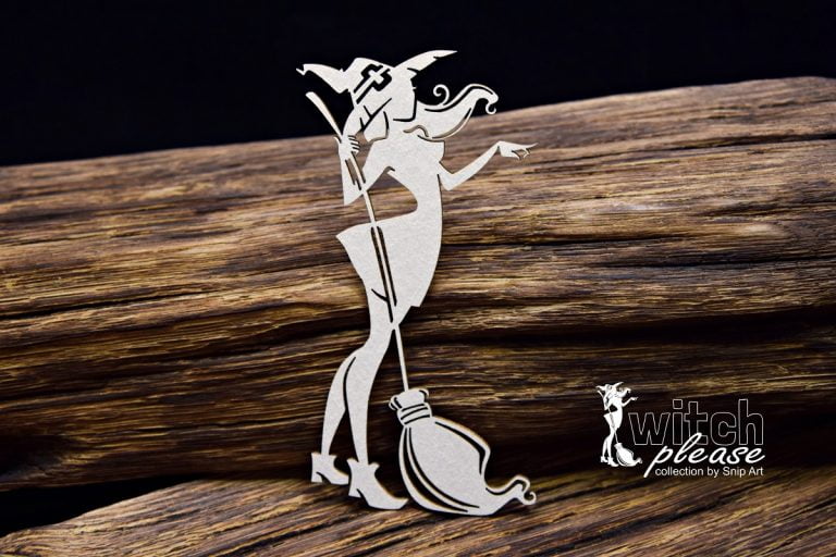 Chipboard Witch with a Broomstick - SnipArt