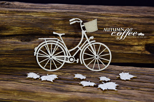 Chipboard Bicycle & Leaves - SnipArt