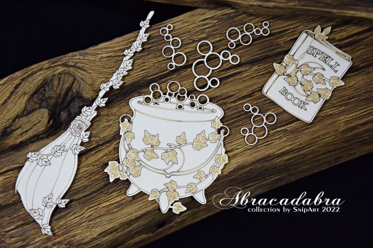Magical Set with Engraved Leaves - SnipArt