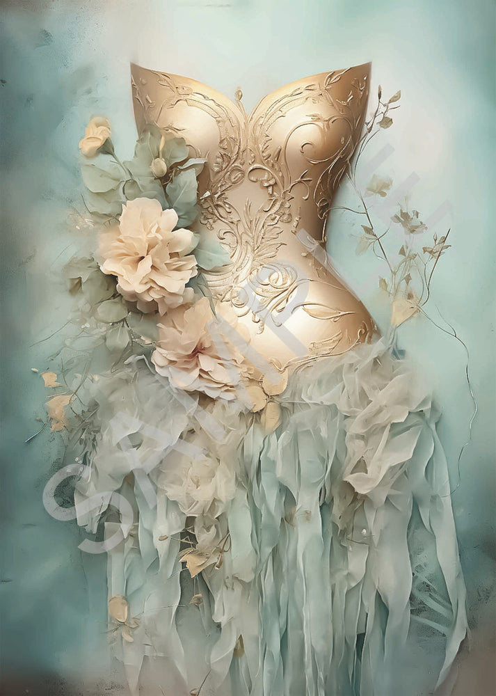 Dreamscape Ballgown Dress Rice Paper - Calambour