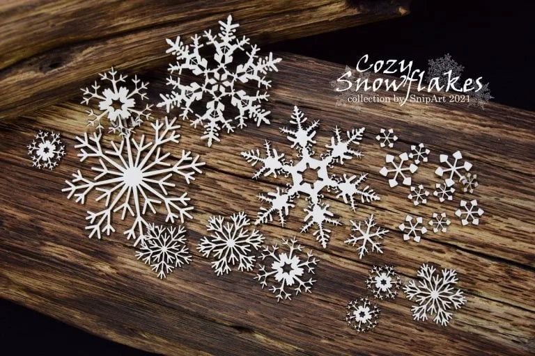 Chipboard Cozy Snowflake Sheet - SnipArt