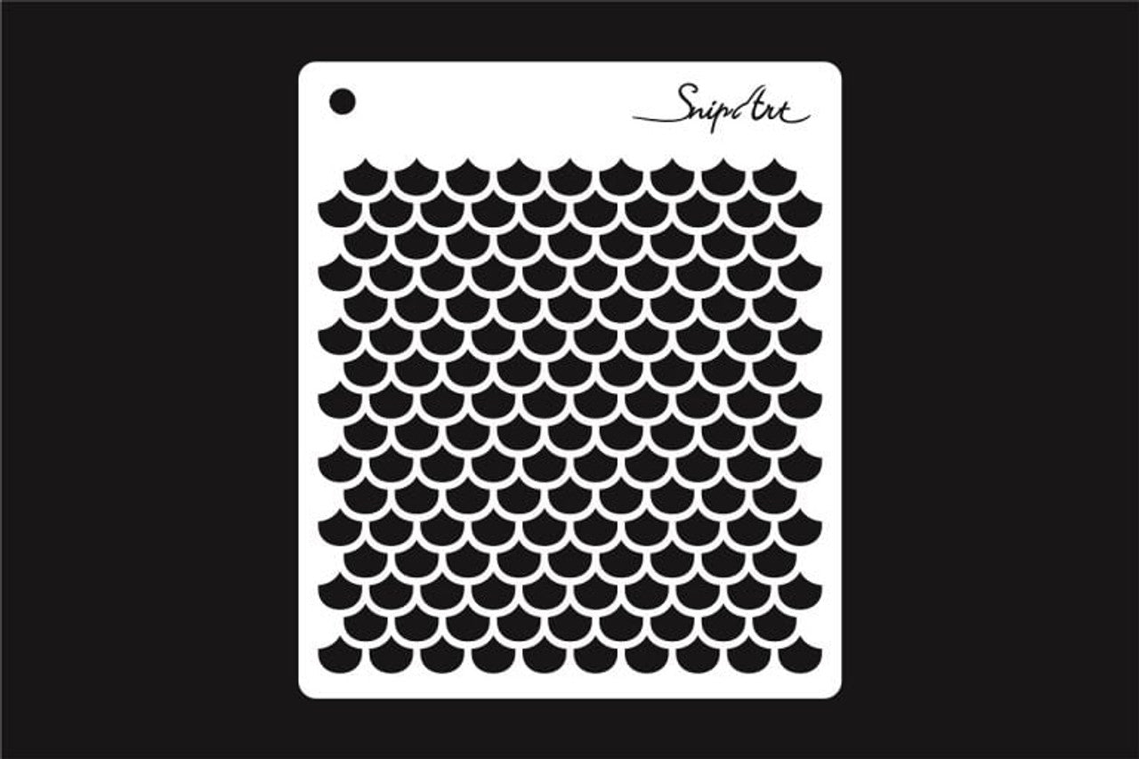 Mermaid Tiles Stencil - SnipArt