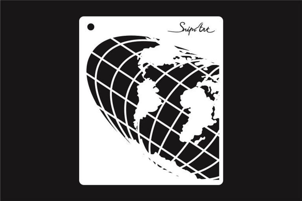 Up in the Air Globe Stencil - Snipart