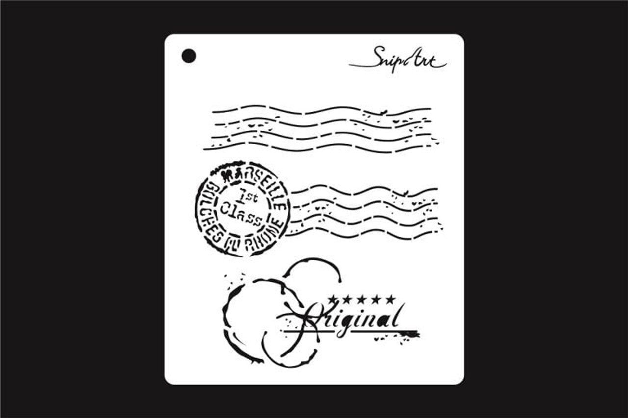 Up in the Air Postmarks Stencil - Snipart