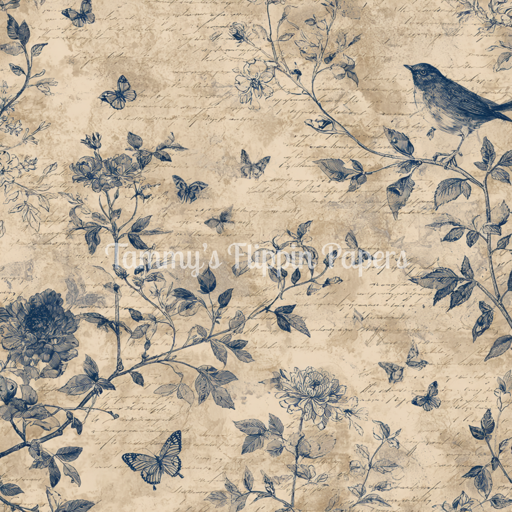 Botanical Script Tissue Paper - Flippin Furniture