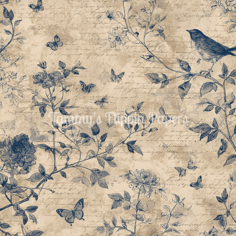 Botanical Script Tissue Paper - Flippin Furniture