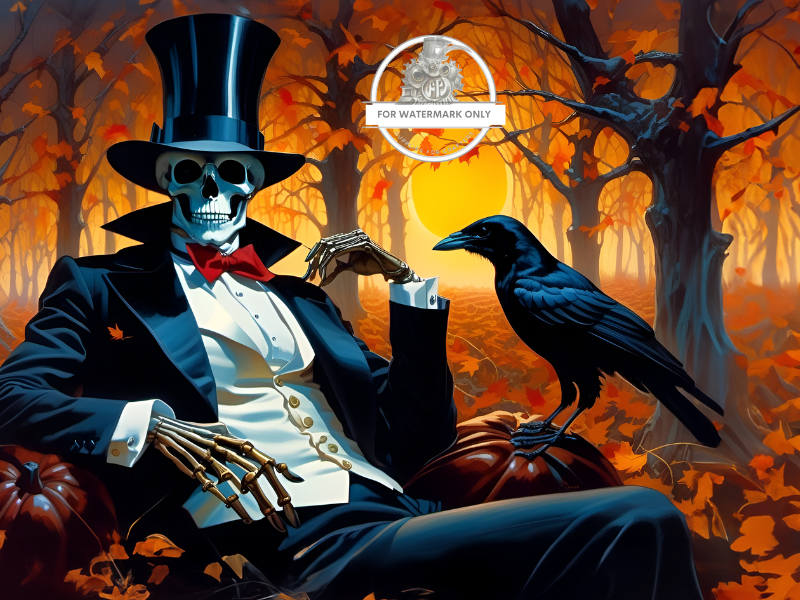 Skeleton on the Town Rice Paper (DC400)- Decoupage Central