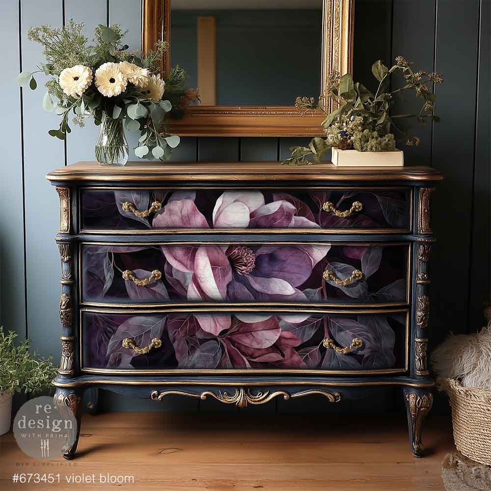 Violet Bloom A1 Decoupage Fiber - ReDesign with Prima
