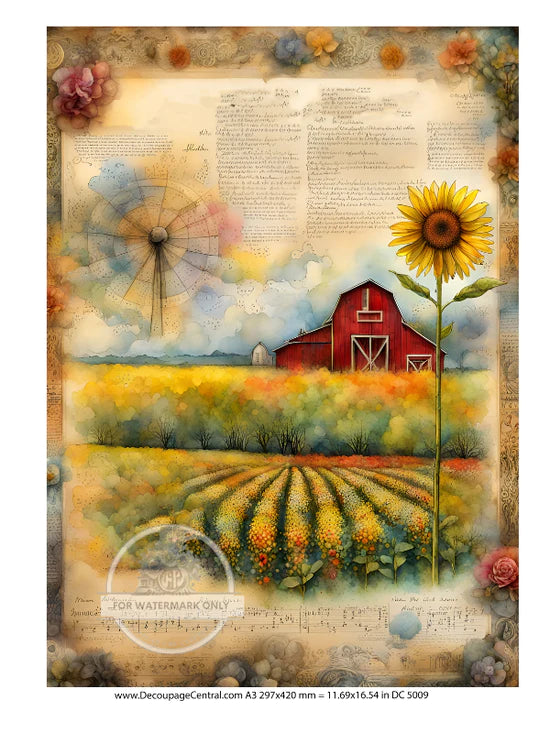 American Farm Rice Paper (DC5009) - Decoupage Central