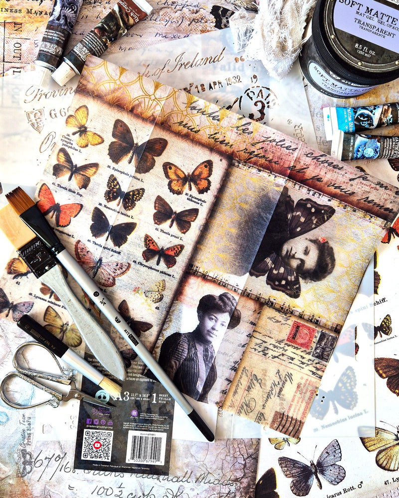 Southampton Butterflies A3 Decoupage Sheet by Finnabair - Prima Marketing