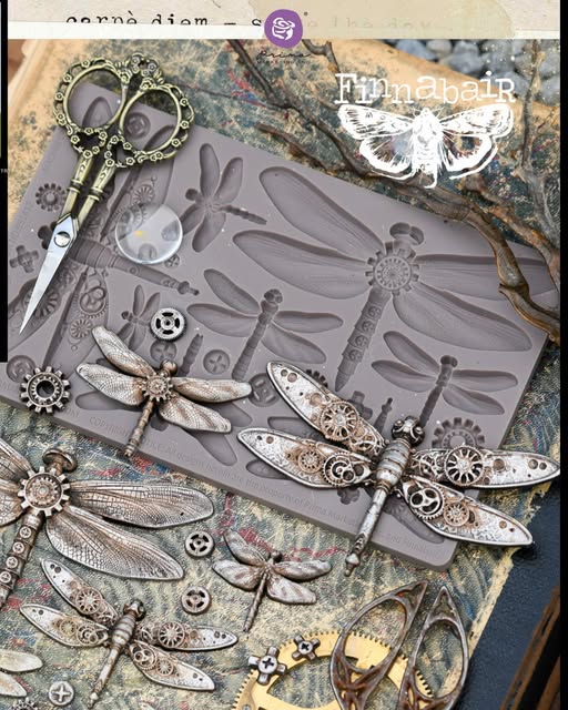 Machine Dragonflies Mould by Finnabair - Prima Marketing