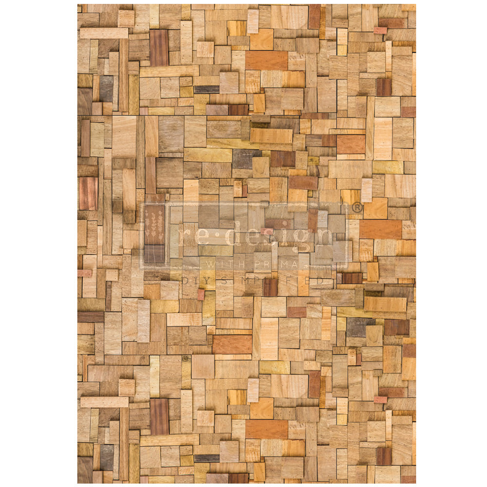 Wood Cubism A1 Decoupage Fiber Paper - ReDesign with Prima