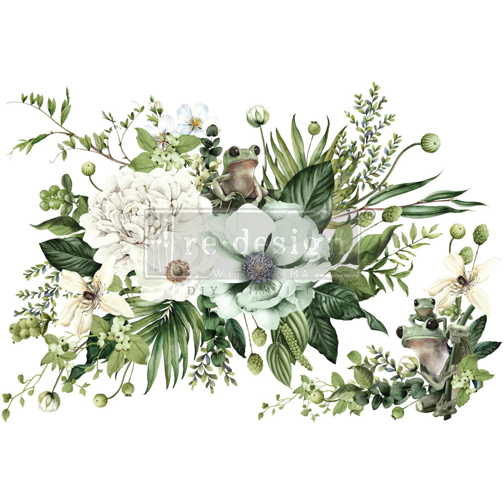 Froggy Meadow Greens Decor Transfer - ReDesign with Prima