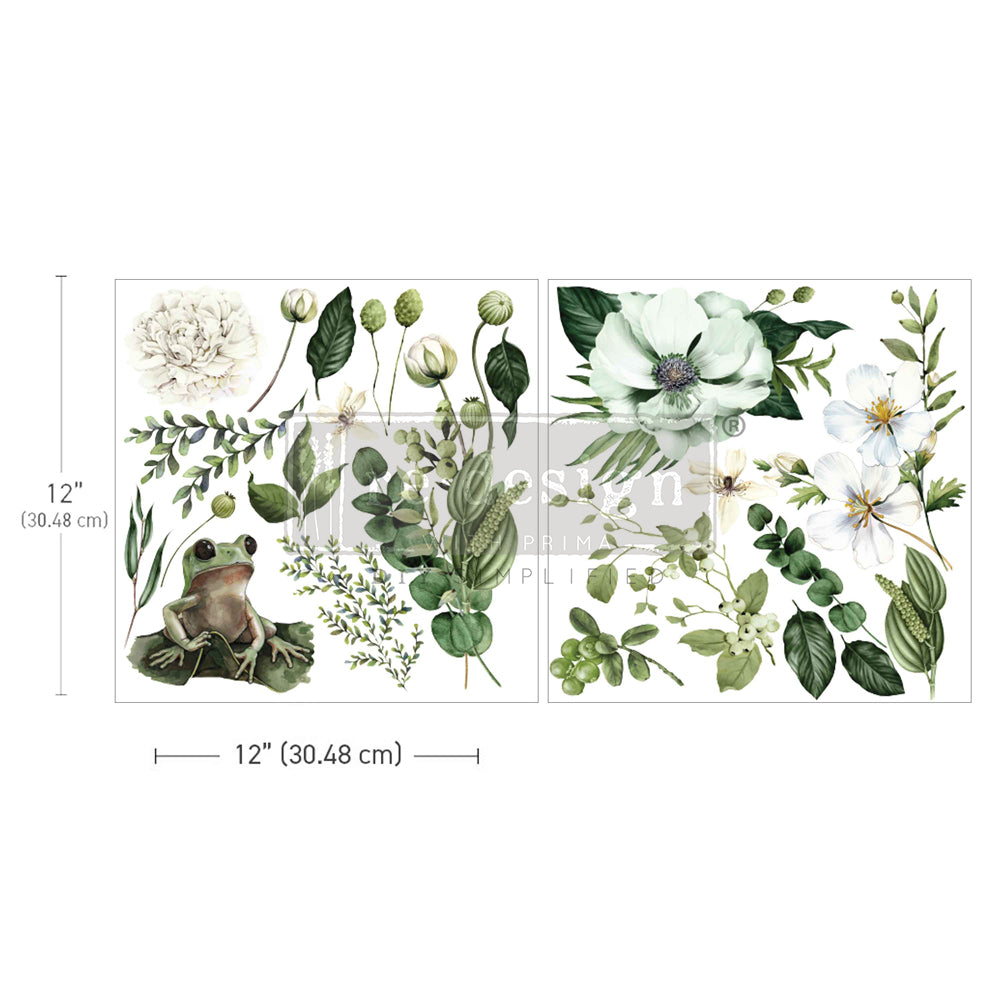 Froggy Meadow Greens Maxi Transfers, 12" x 12" - ReDesign with Prima