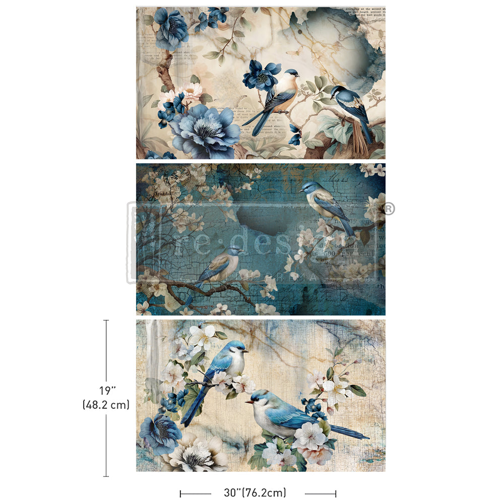 Sapphire Wings Decoupage Decor Tissue Paper Pack - ReDesign with Prima