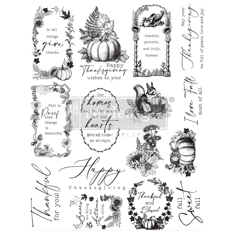 Fall Sweet Fall Decor Clear Stamp - ReDesign with Prima