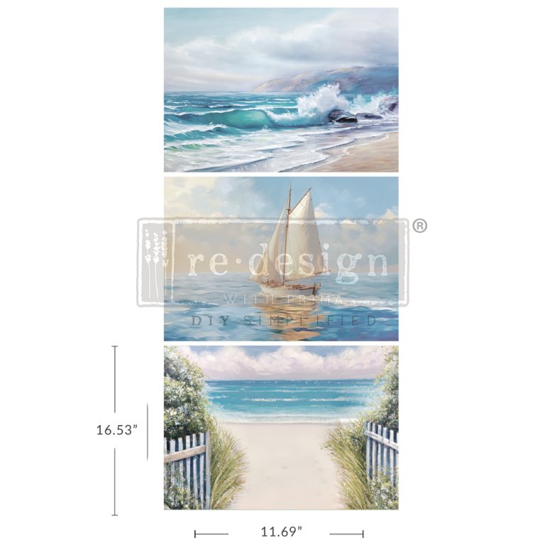 Seascape Melody A3 Decoupage Fiber Pack - ReDesign with Prima