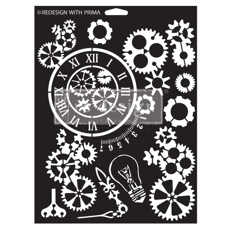 Gearworks Stencil by Finnabair - ReDesign with Prima