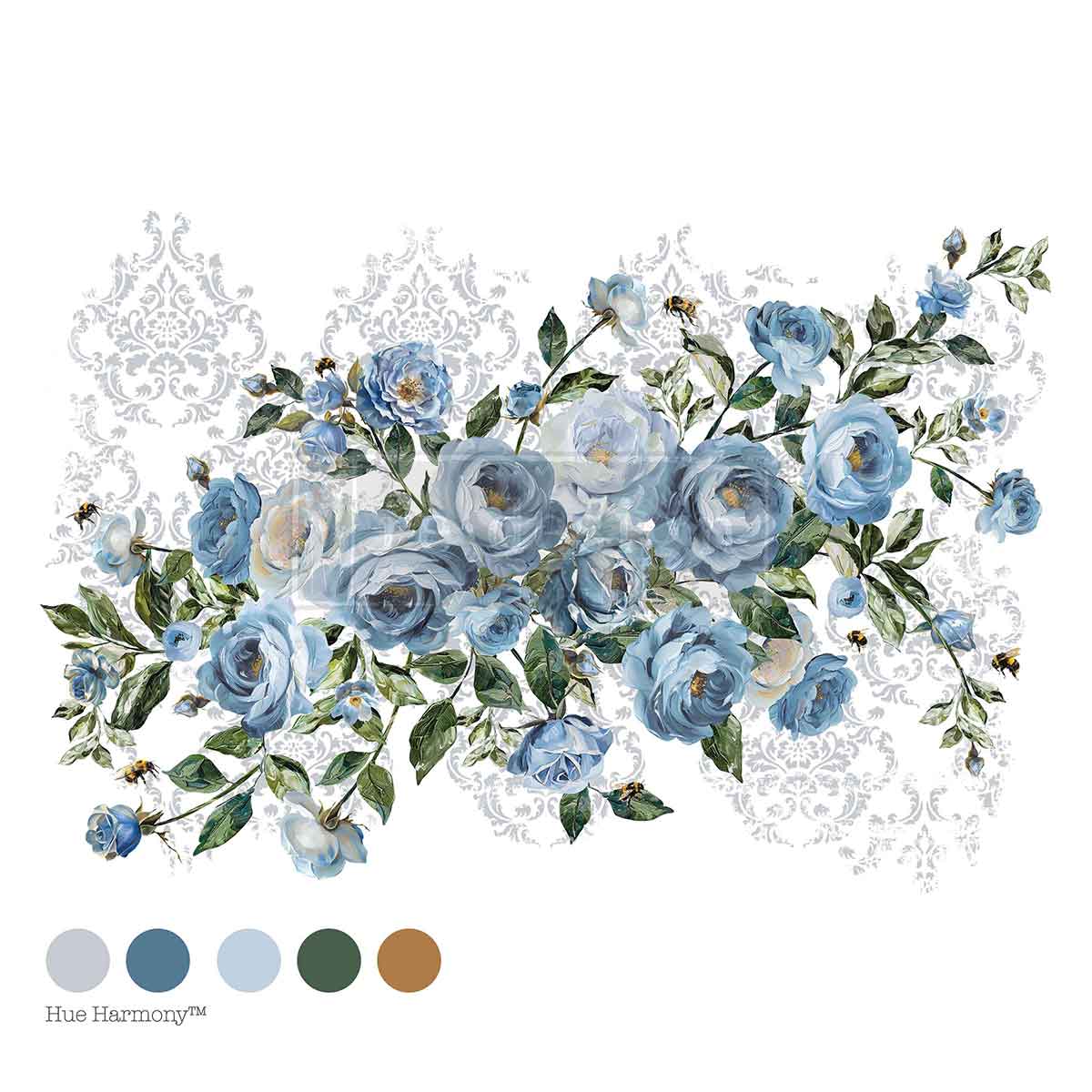 Azure Blossom Decor Transfer - ReDesign with Prima