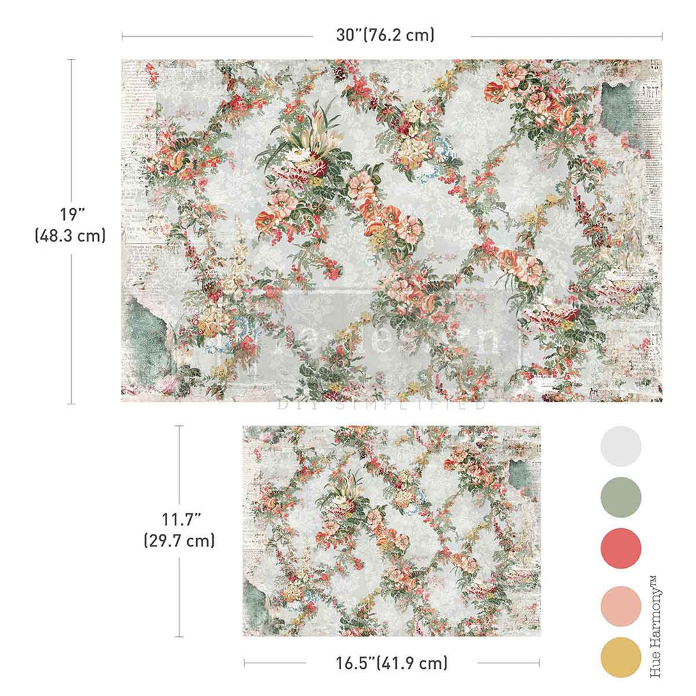 Jardin Fleuri Double Delight Decoupage Fiber Paper Set - ReDesign with Prima