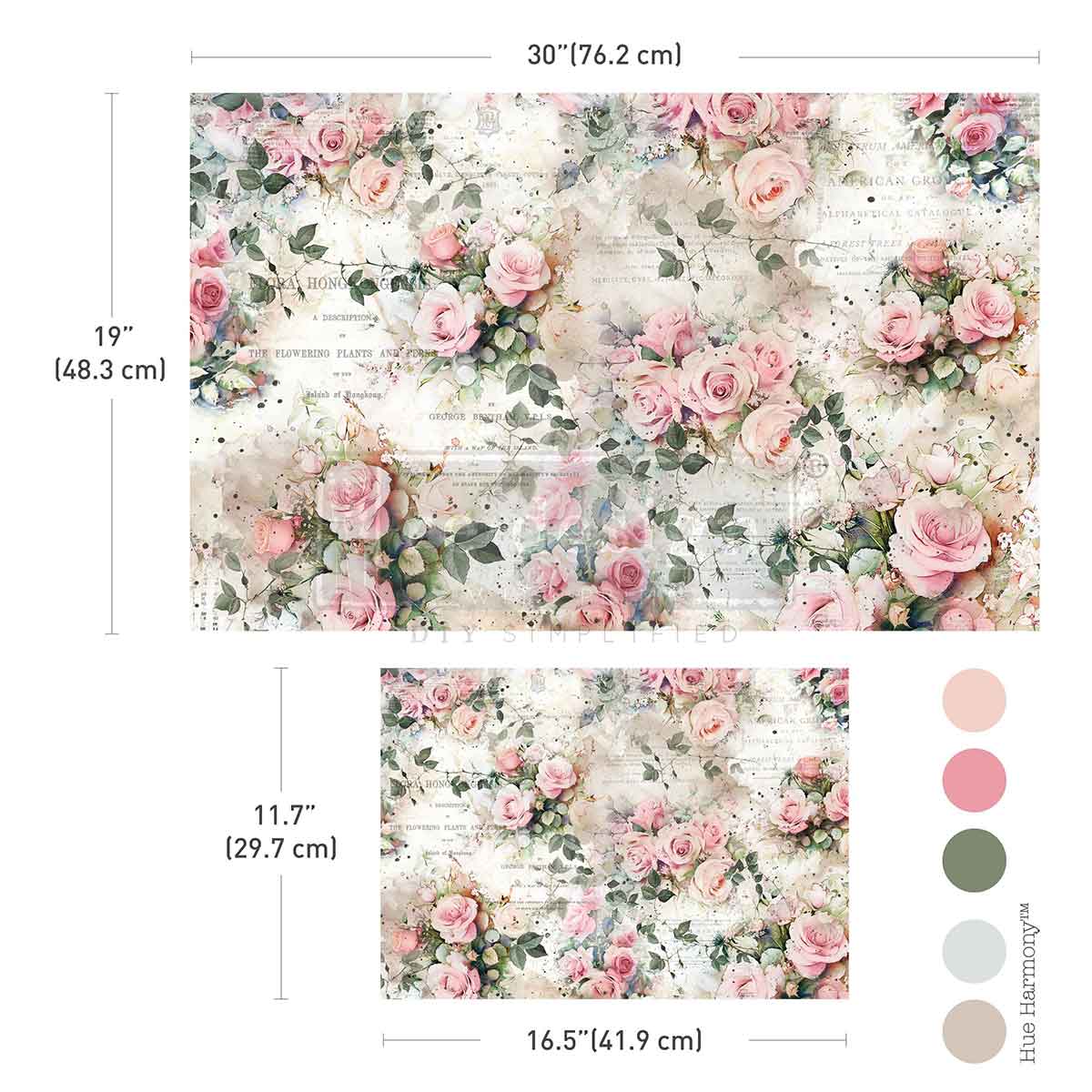 Rosy Reverie Double Delight Decoupage Fiber Paper Set - ReDesign with Prima
