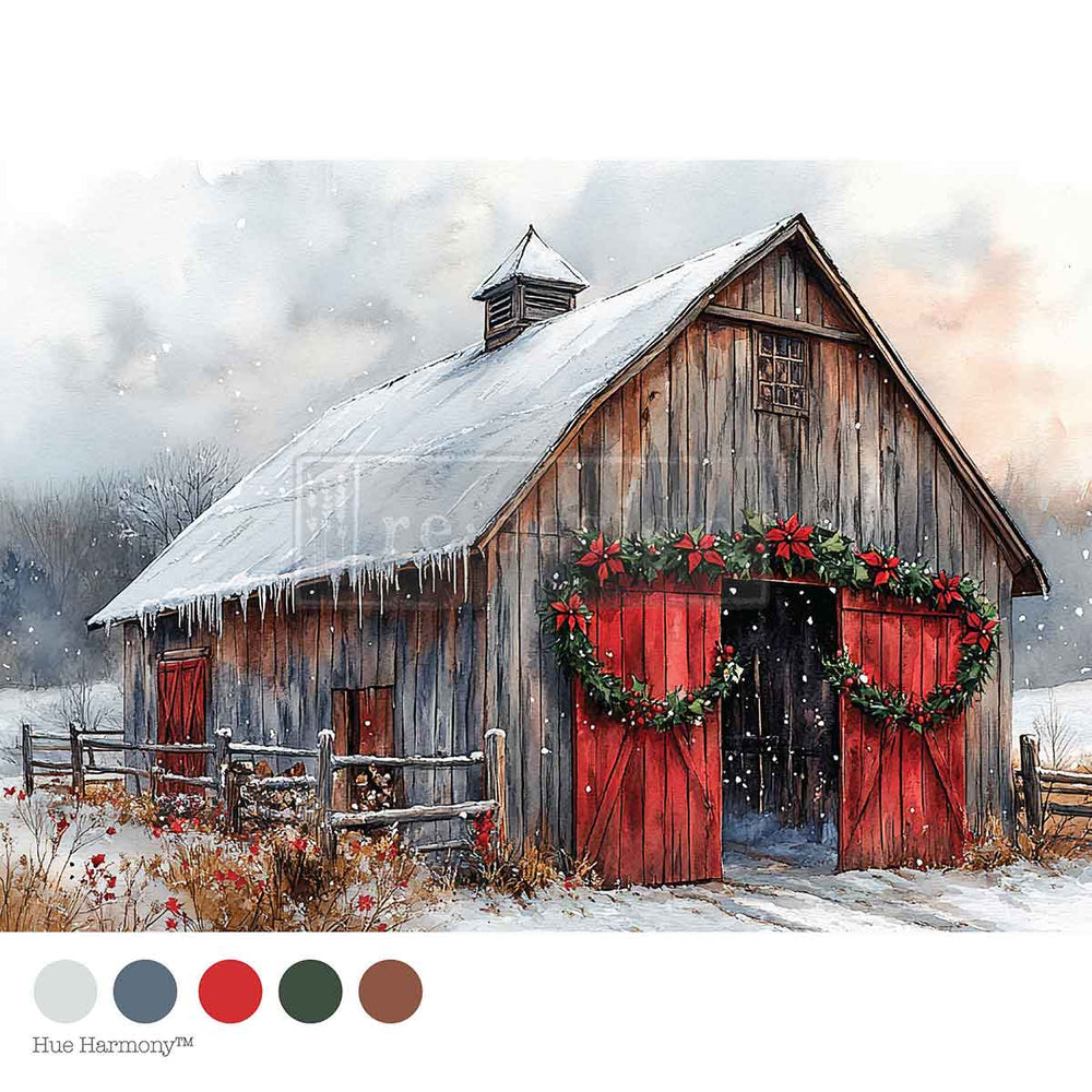 Cranberry Cabin A4 Decoupage Fiber Paper - ReDesign with Prima
