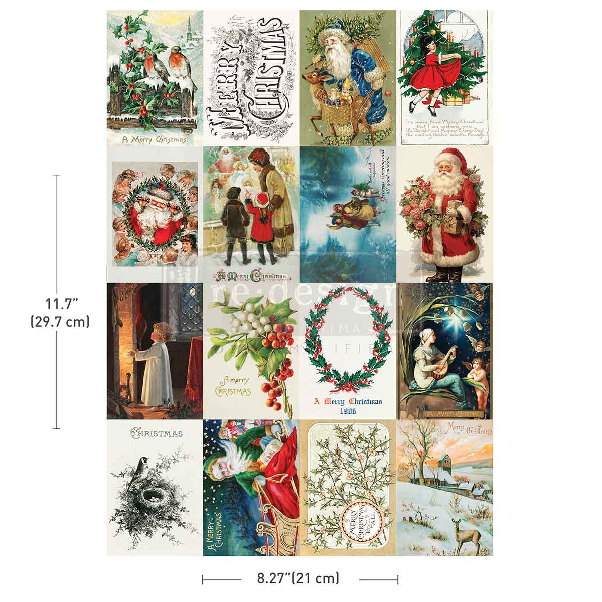 Season's Greetings from the Past A4 Decor Transfer - ReDesign with Prima