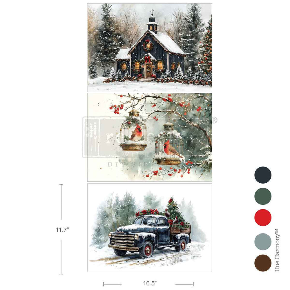Christmas Blessings A3 Decoupage Fiber Pack - ReDesign with Prima