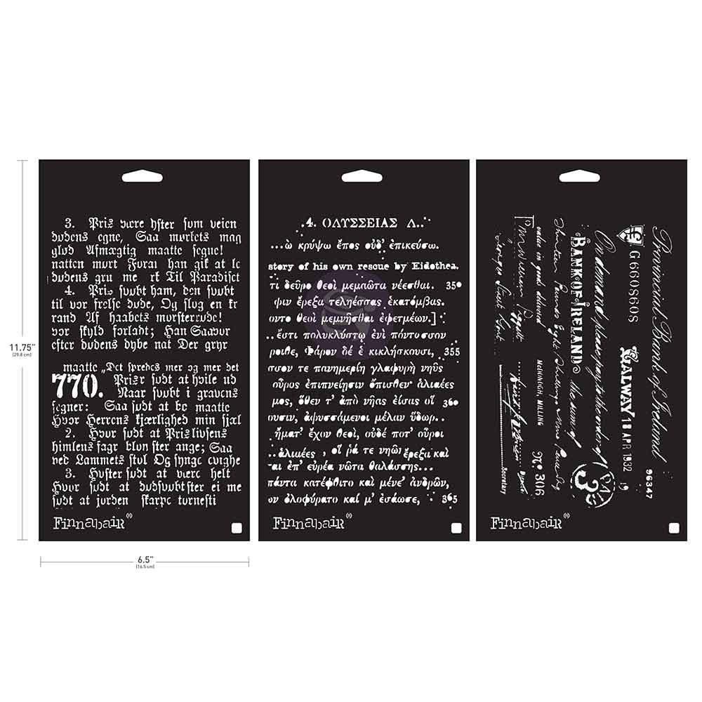 Old Pages Finnabair Stencil Set (3 Stencils) by Finnabair - Prima Marketing