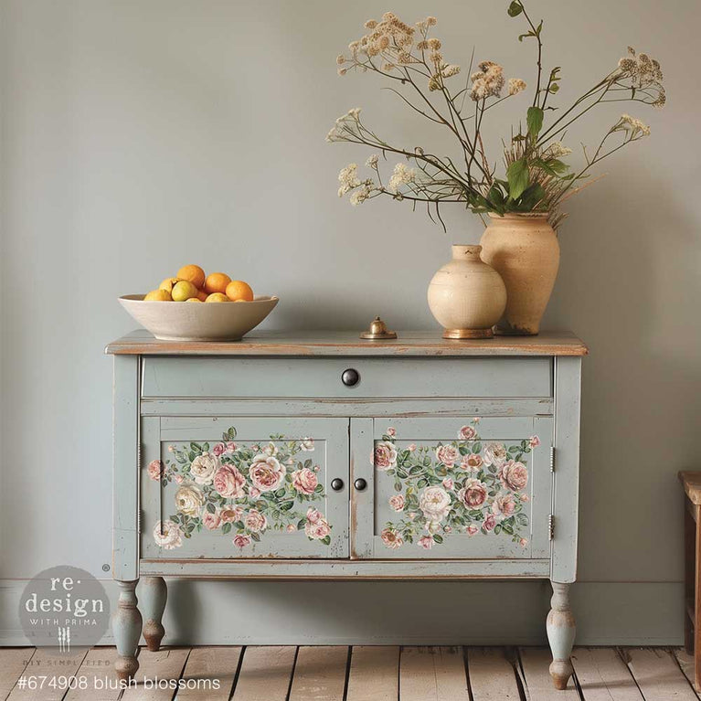 Blush Blossoms Middy Decor Transfer - ReDesign with Prima