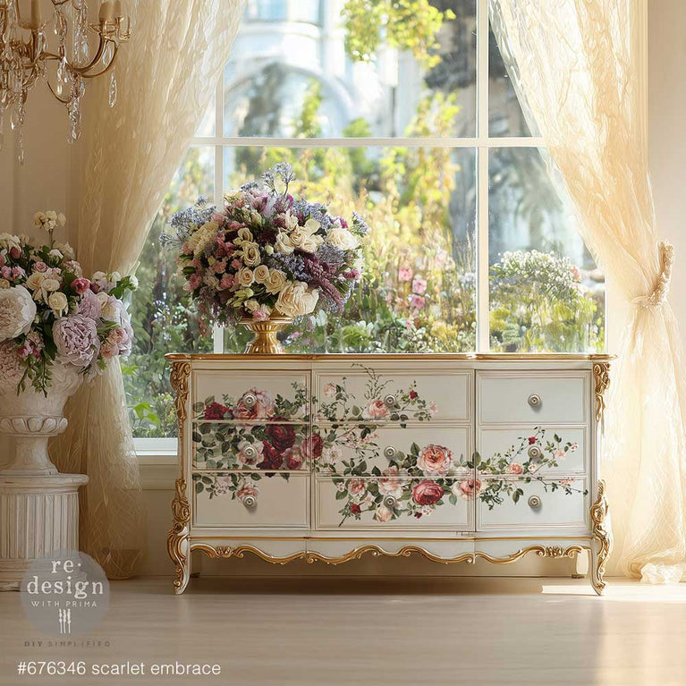 Scarlet Embrace Decor Transfer - ReDesign with Prima