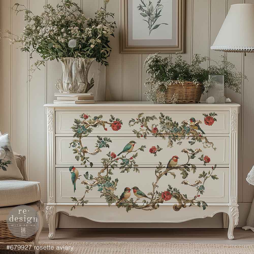Rosette Aviary Decor Transfer - ReDesign with Prima