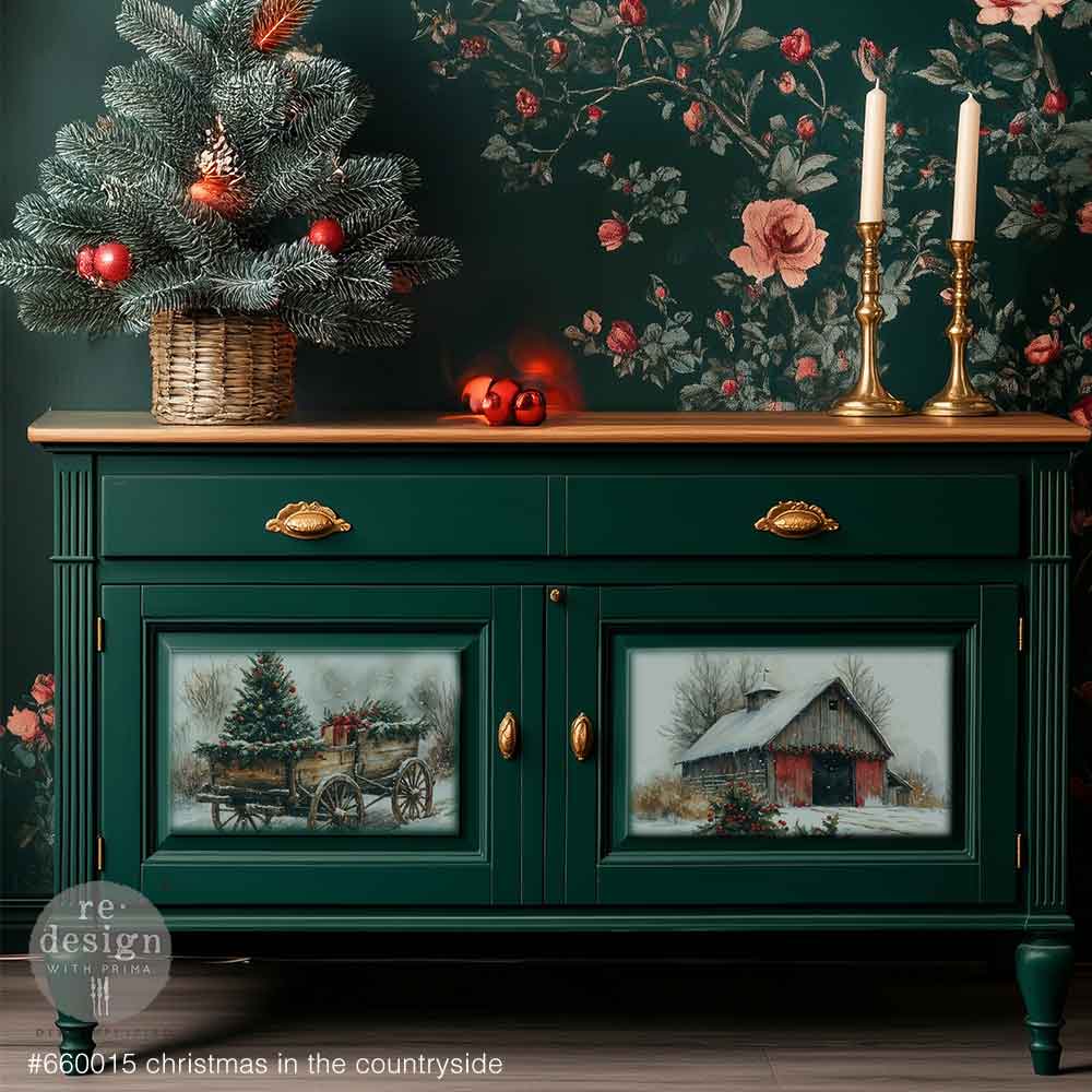 Christmas in the Countryside A3 Decoupage Fiber Pack - ReDesign with Prima
