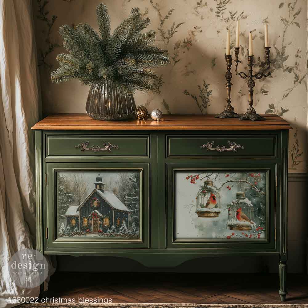 Christmas Blessings A3 Decoupage Fiber Pack - ReDesign with Prima