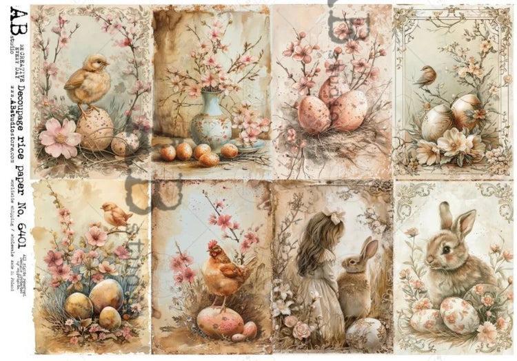 Vintage Easter Multi (#6401) Rice Paper- AB Studios
