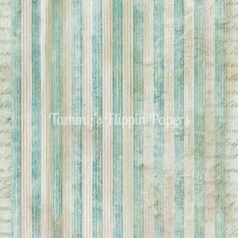 Aqua Stripes & Script Tissue Paper - Flippin Furniture