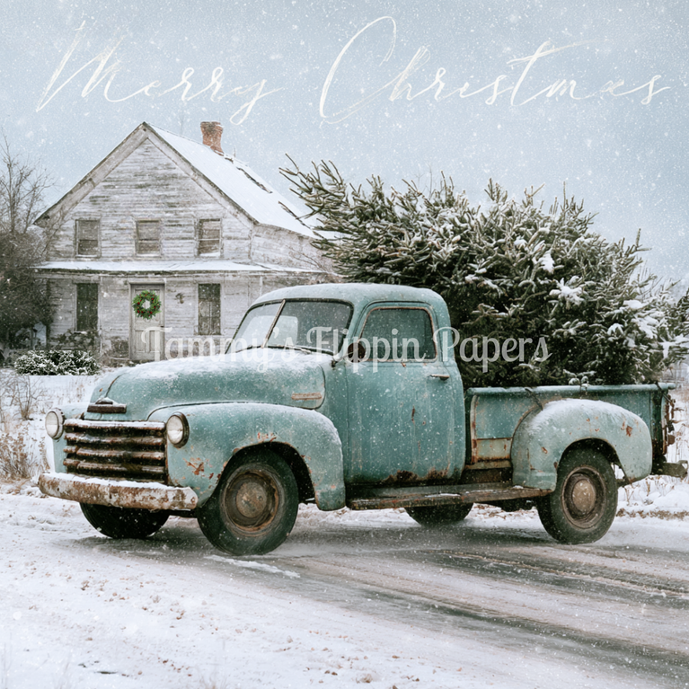 Blue Truck Holiday Tissue Paper - Flippin Furniture