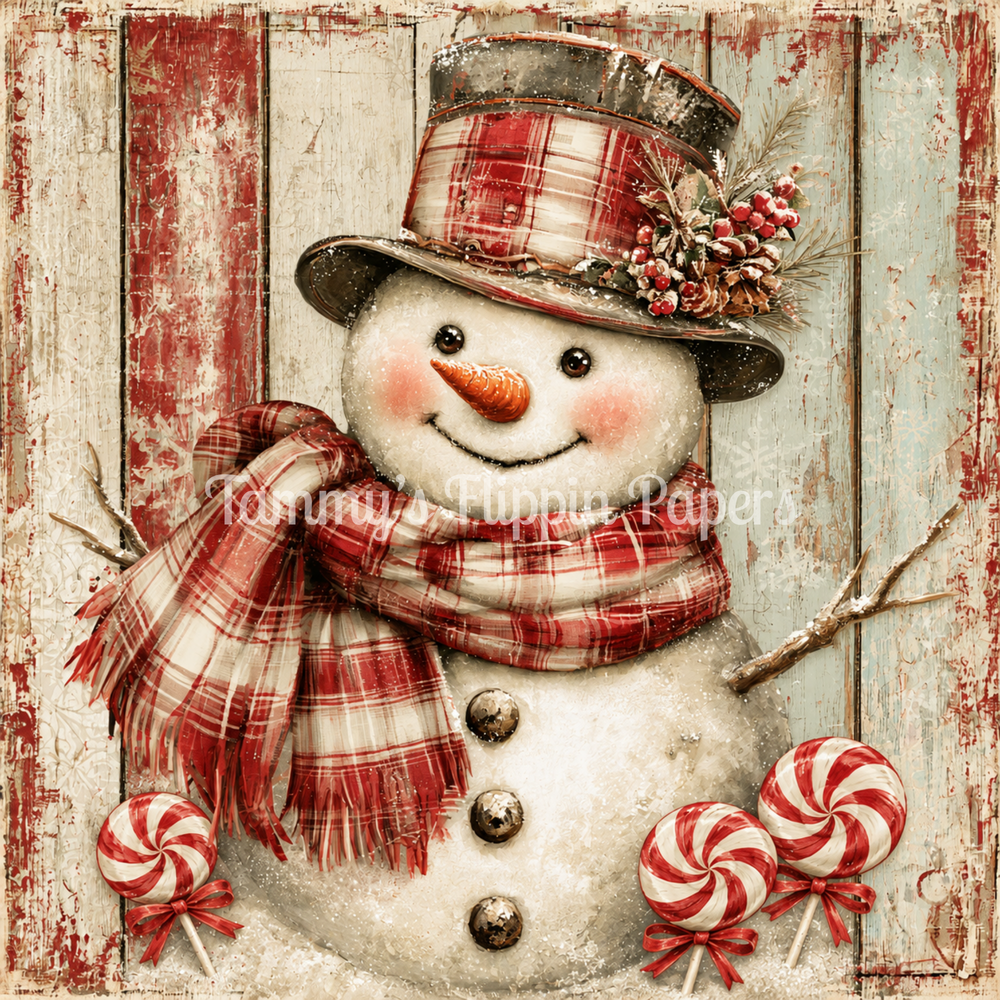 Candy Shop Snowman Decoupage Paper - Flippin Furniture